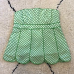 Lilly Pulitzer strapless top with scallop hem